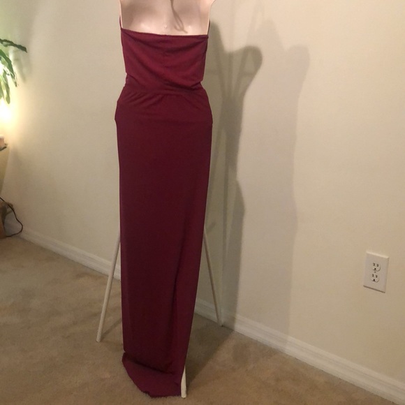 Lycra beach dress / coverups size medium maxi brand new burgundy - Picture 6 of 8